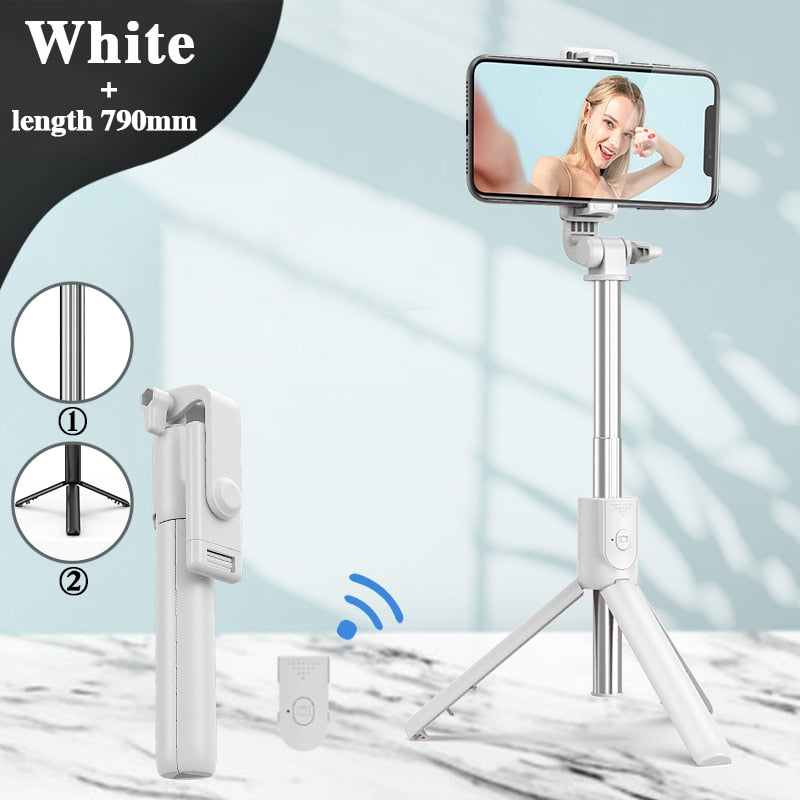 Palo de Selfie inalámbrico con Bluetooth, Mini trípode plegable Compatible con teléfono con luz de relleno, Control remoto del obturador para IOS y Android