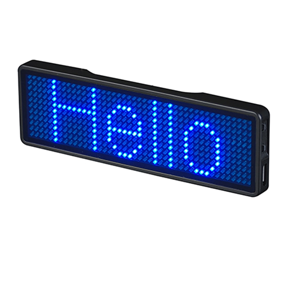 Insignia LED Digital Bluetooth recargable, Insignia DIY, tablero de mensajes desplazable programable, Mini pantalla LED, etiqueta de nombre LED