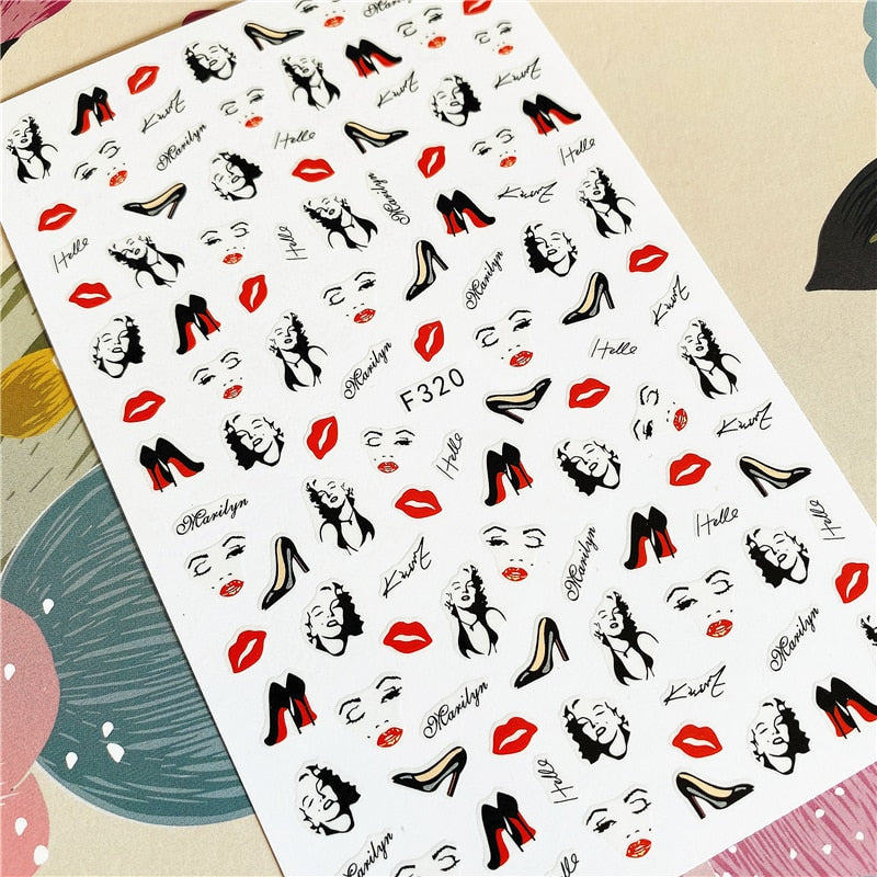 MG191002-12 Love Heart Kiss Valentine's Day 3D Back glue Nail decal Nail sticker Nail decoration Nail art Nail ornament