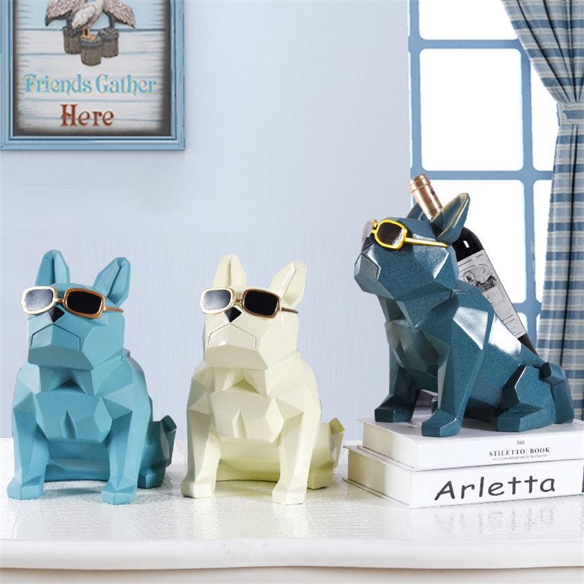 Modern simplicity french bulldog wine rack wine holder decorations home decorations holder Creative home furnishings party gift
