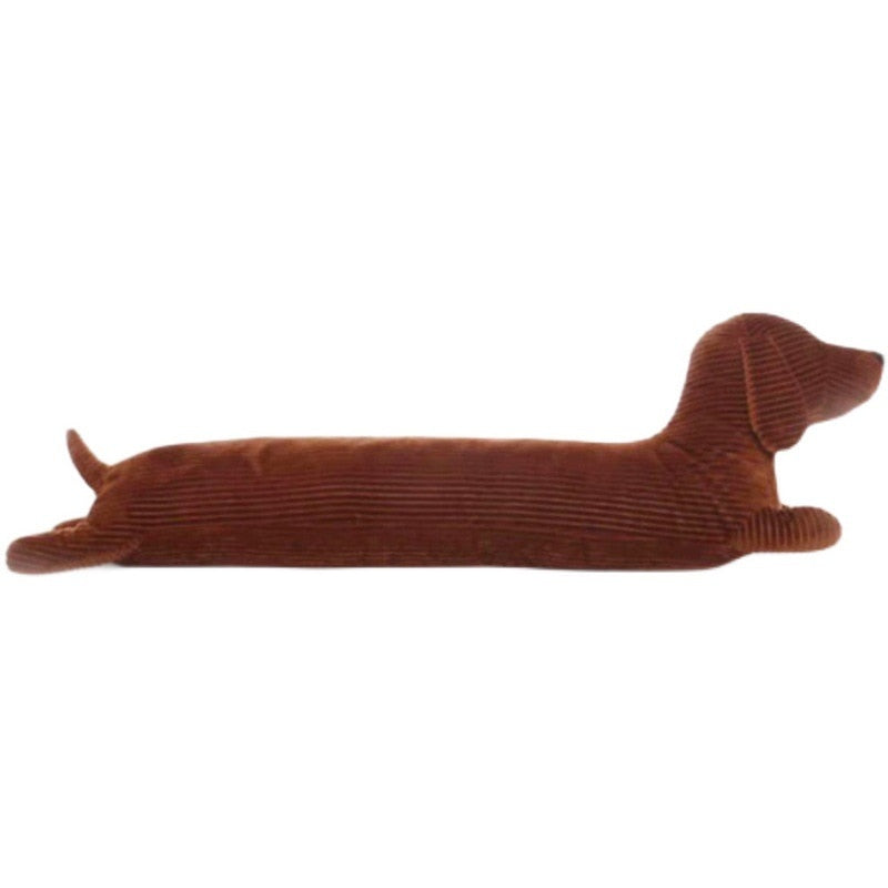 JOYLOVE-cojín para amantes de perros salchicha, 55 ~ 120cm, marrón, bonito perro salchicha británico de patas cortas, almohada, sofá, regalo, muñeco de peluche