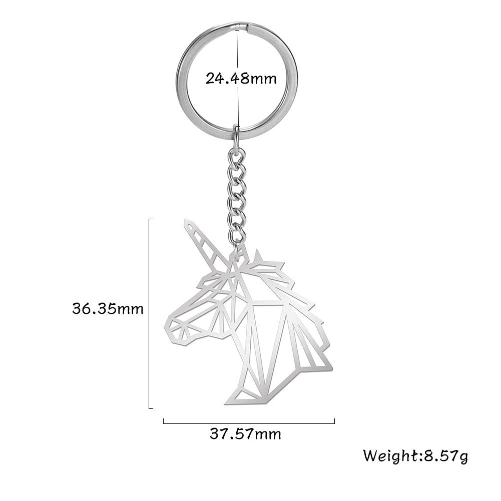 SKYRIM llavero de coche con dije de unicornio y tortuga a la moda, colgante de Animal bonito, Soporte para Llavero de acero inoxidable, regalo para hombres y mujeres