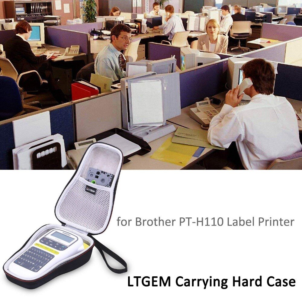 LTGEM Estuche rígido EVA para Brother P-Touch PTH110 y PT-H100 Easy Portable Label Maker - Bolsa de almacenaje y Transporte Protectora de Viaje