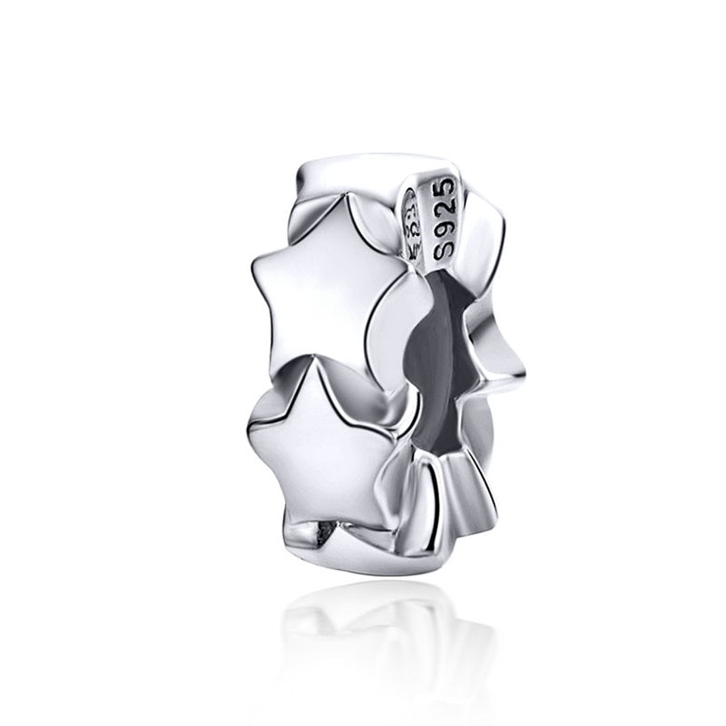 BISAER, espaciador de Plata de Ley 925, corazón de cereza, ojo azul, cuentas con tapón de flor, abalorio compatible con pulsera, accesorios DIY, joyería