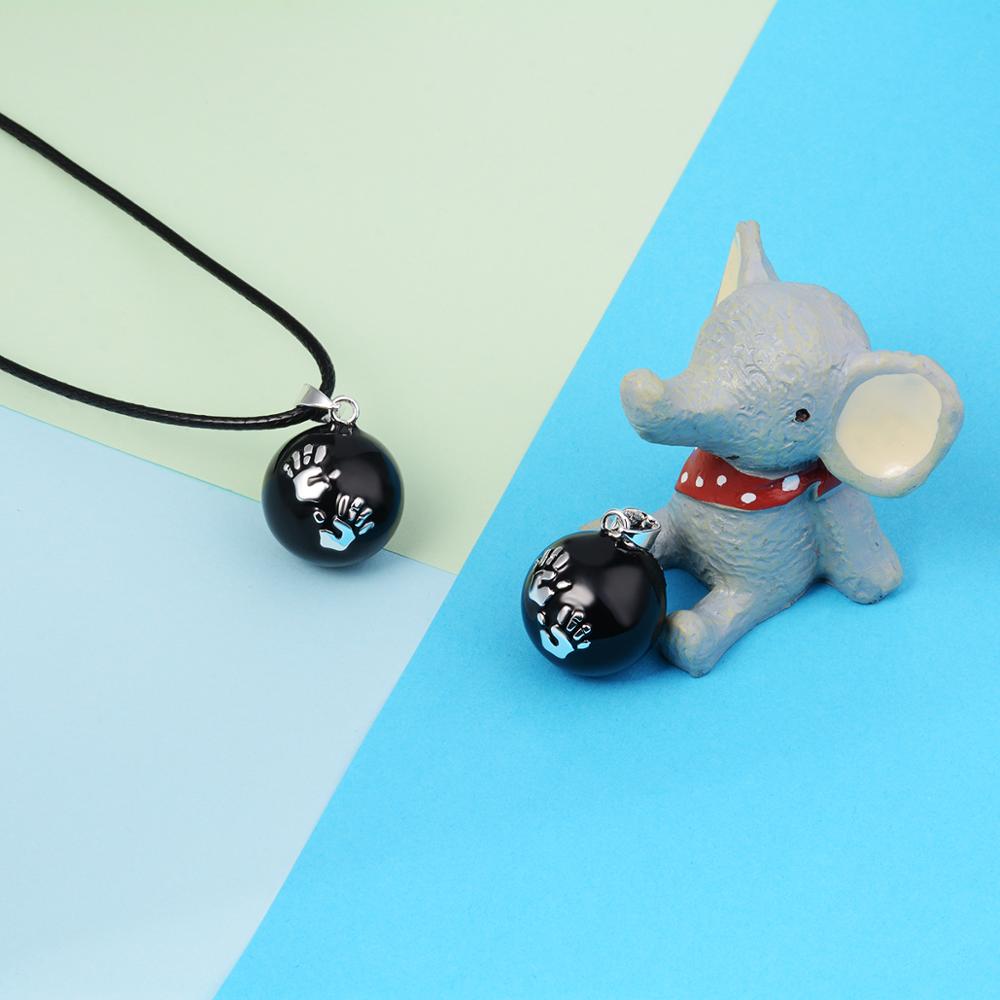 Eudora Baby hands footprint Chime Ball Pendant Necklace Pregnant Ball Angel Caller Pendant For Women MOM Best Gift