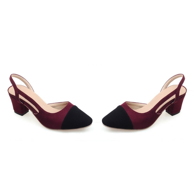 Zapatos de marca de verano para mujer, sandalias altas con correa trasera, zapatos de oficina para mujer, zapatos de tacón alto poco profundos, talla 33-46, 2021