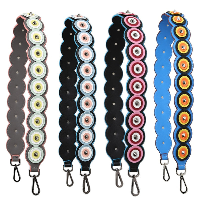 Fashion Colorful Rivet Handbags Belts Women Bags Strap Shoulder Straps Accessory Bags Parts Genuine Leather straps for bags