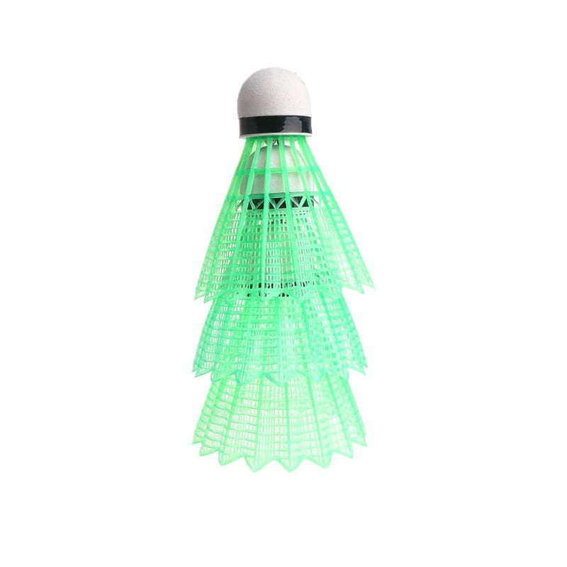 Bola de bádminton LED de 3 uds., volantes de bádminton de plástico iluminados brillantes, bolas de iluminación coloridas