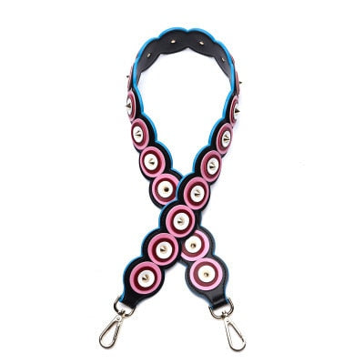 Fashion Colorful Rivet Handbags Belts Women Bags Strap Shoulder Straps Accessory Bags Parts Genuine Leather straps for bags