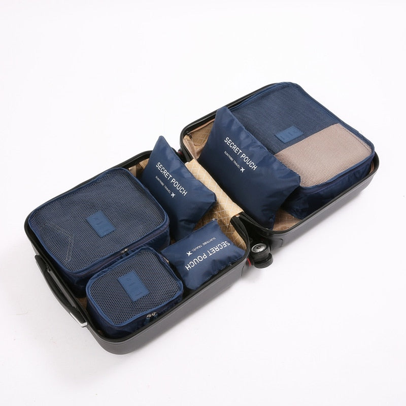 RUPUTIN nuevo 6 unids/set tela Oxford de alta calidad Ms bolsa de malla de viaje en bolsa organizador de equipaje organizador de cubos de embalaje para ropa