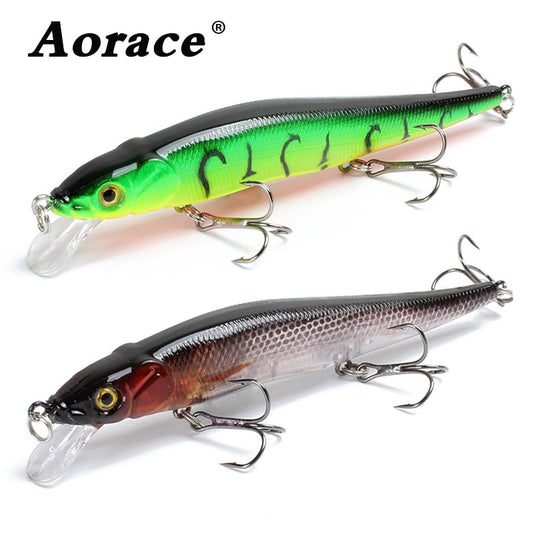 Señuelo de pesca Minnow, 11,5 cm, 13,9g, cebo duro Artificial flotante, señuelos wobbler de lubina, anzuelos triples para Lucio, aparejos