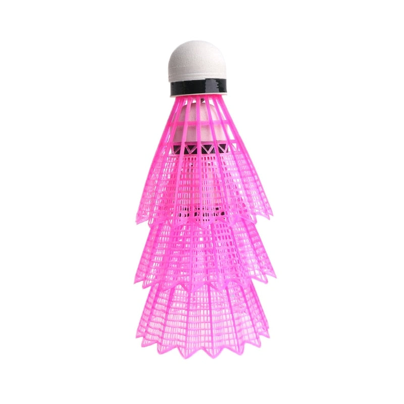 Bola de bádminton LED de 3 uds., volantes de bádminton de plástico iluminados brillantes, bolas de iluminación coloridas
