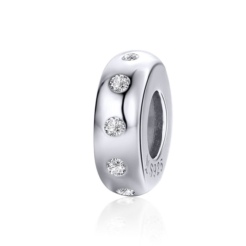BISAER, espaciador de Plata de Ley 925, corazón de cereza, ojo azul, cuentas con tapón de flor, abalorio compatible con pulsera, accesorios DIY, joyería