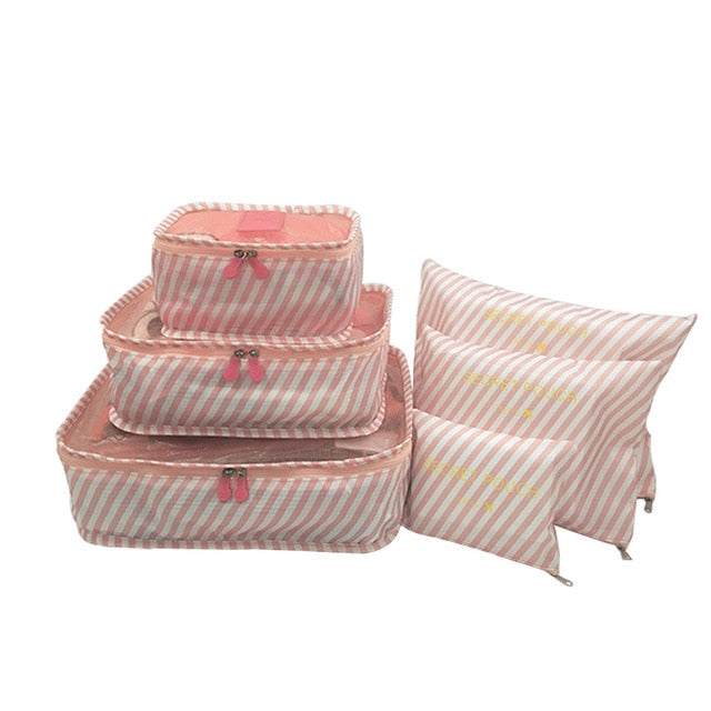 RUPUTIN nuevo 6 unids/set tela Oxford de alta calidad Ms bolsa de malla de viaje en bolsa organizador de equipaje organizador de cubos de embalaje para ropa