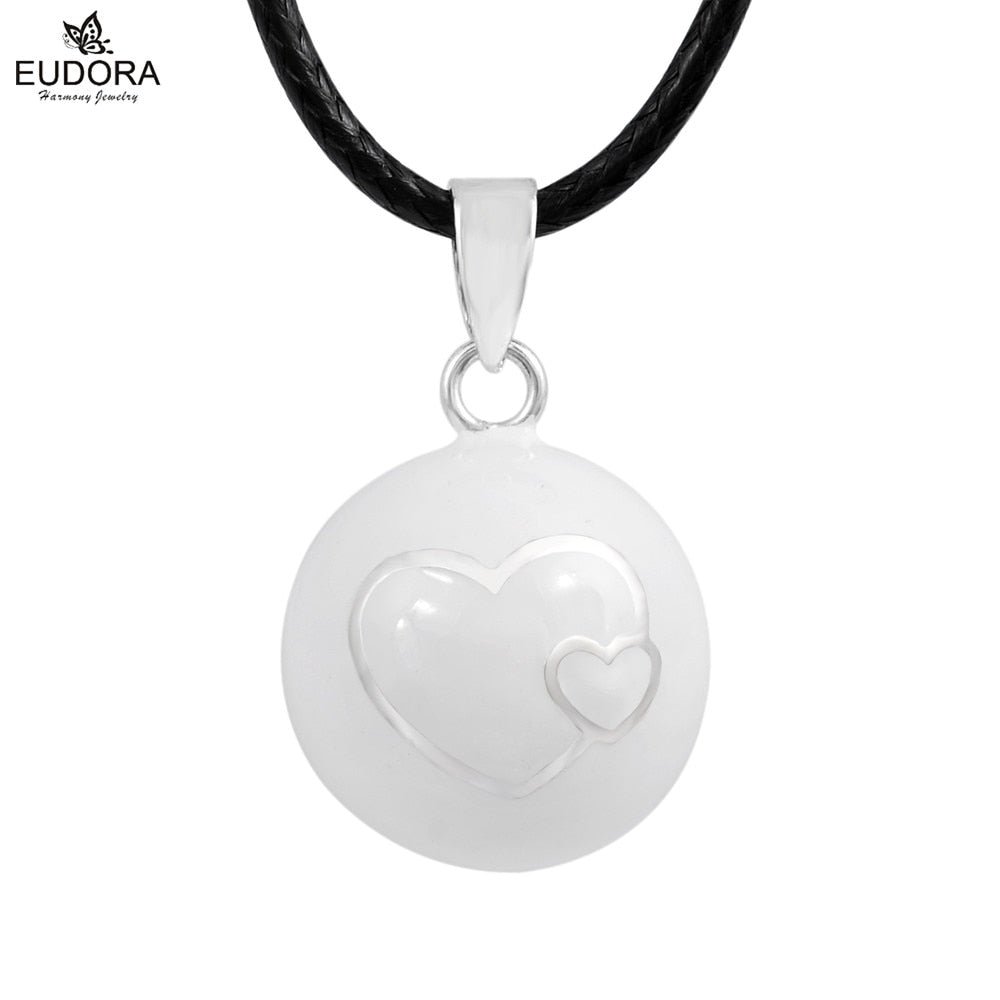Eudora Baby hands footprint Chime Ball Pendant Necklace Pregnant Ball Angel Caller Pendant For Women MOM Best Gift