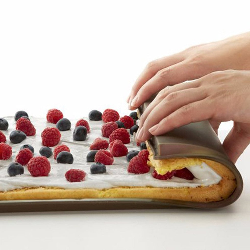 Almohadilla de silicona para hornear, bandeja multifuncional para pasteles, alfombrilla pintada, herramienta de molde para hornear rollo suizo de pastelería