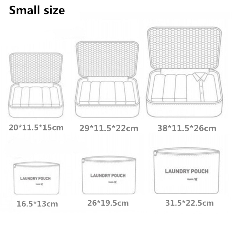 RUPUTIN nuevo 6 unids/set tela Oxford de alta calidad Ms bolsa de malla de viaje en bolsa organizador de equipaje organizador de cubos de embalaje para ropa