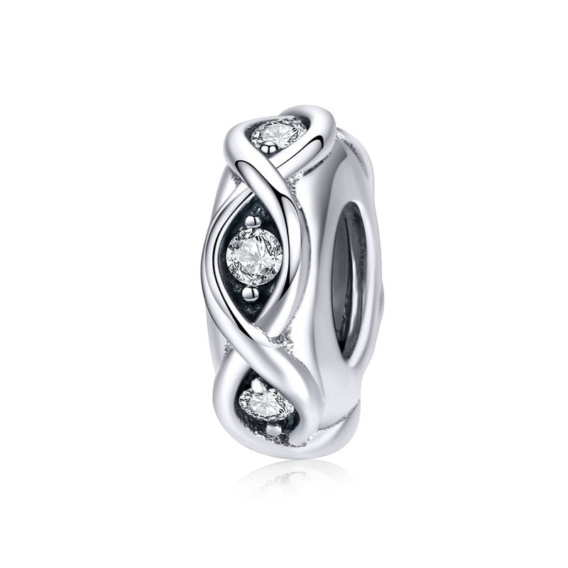 BISAER, espaciador de Plata de Ley 925, corazón de cereza, ojo azul, cuentas con tapón de flor, abalorio compatible con pulsera, accesorios DIY, joyería