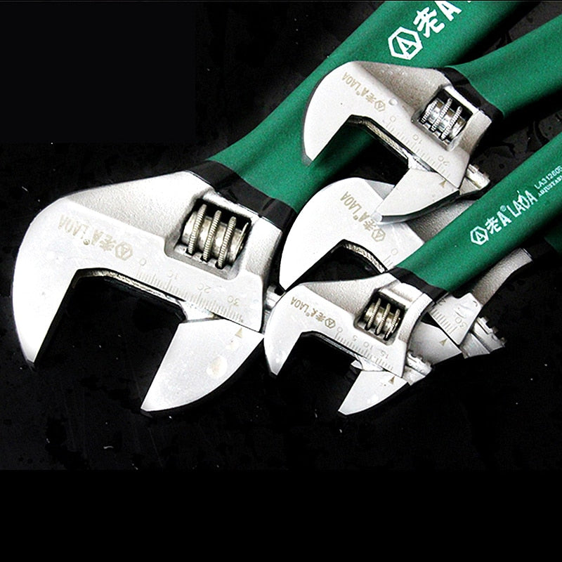 LAOA-llave inglesa Universal antideslizante, llave ajustable, llaves de ajuste con escala, herramientas manuales de acero inoxidable