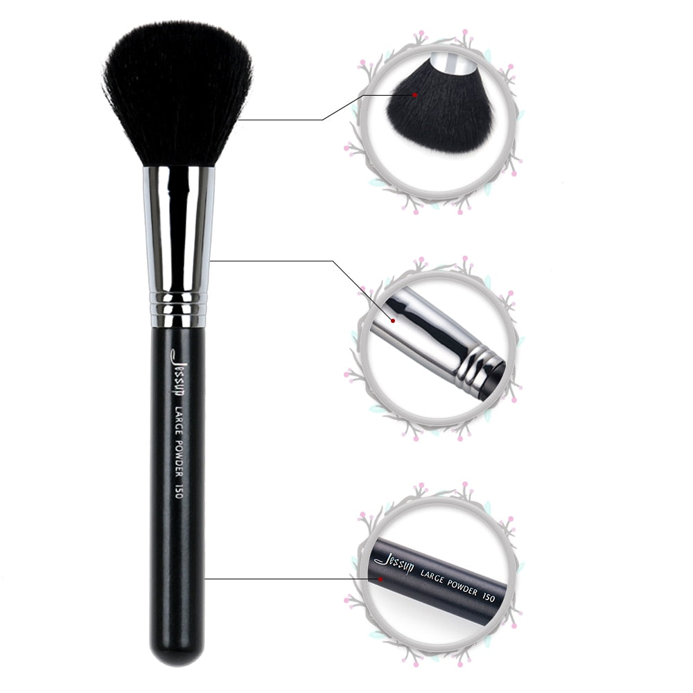 Jessup Brocha para polvos de maquillaje facial, herramientas de belleza, bronceador cosmético, pelo sintético suave B063