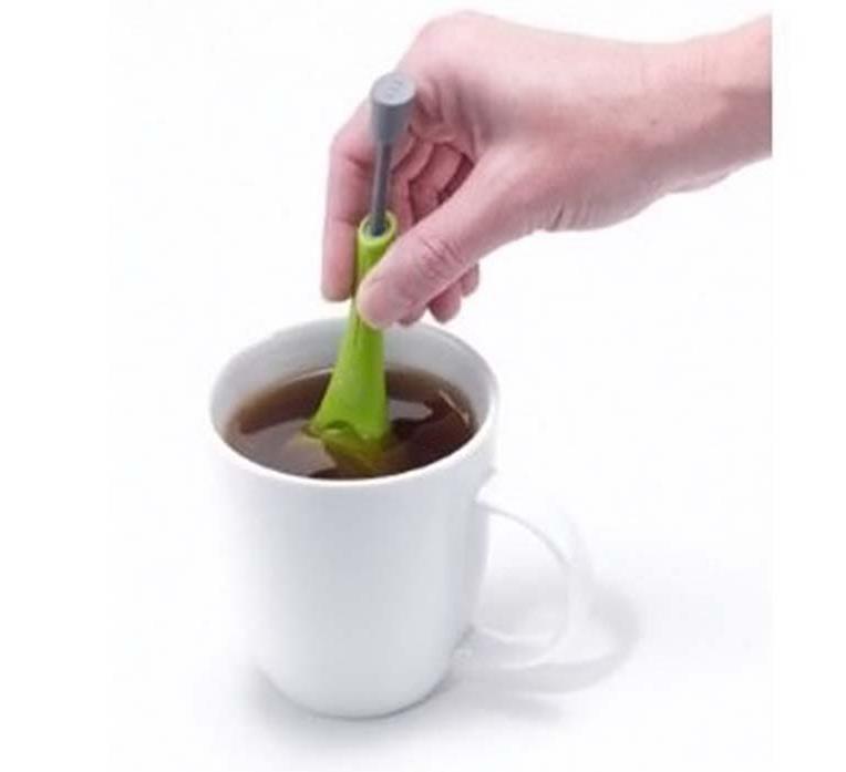 Infusor de té con émbolo incorporado, bolsa de té reutilizable de sabor intenso saludable, colador de té y café de plástico, medida de remolino, agitación y prensa