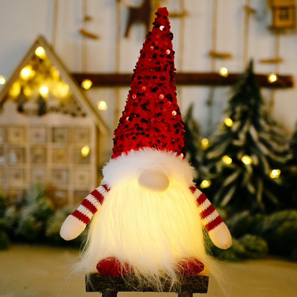 Lámpara de Gnomo luminosa para Navidad, Mini árbol de muñecas, colgante de felpa, decoración para fiesta en casa, adornos colgantes, Navidad, Año Nuevo