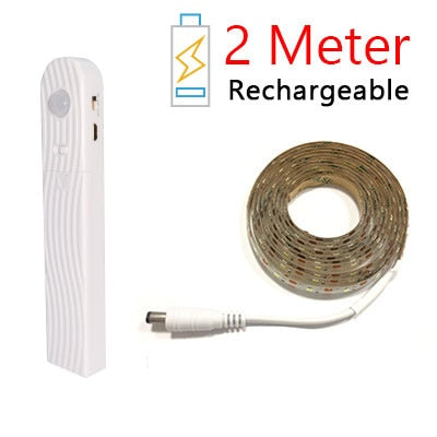 Luz LED inteligente para escalera debajo de la cama, Detector de luz con Sensor PIR, Control inteligente, lámpara de pared, armario, cocina, 3M, 2M, 1M