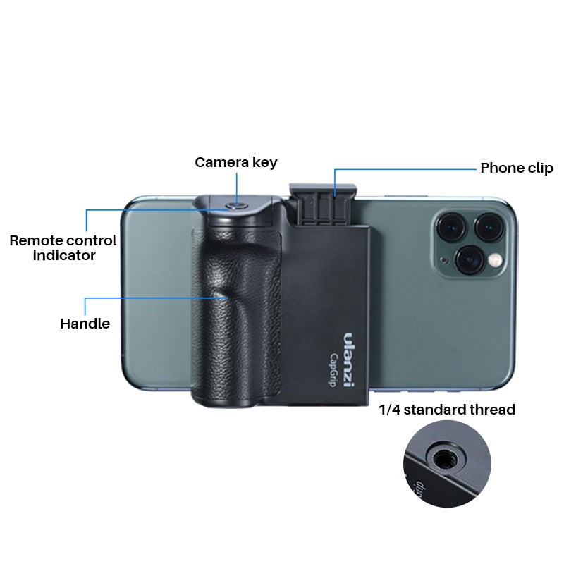 Ulanzi CapGrip I II Smartphone de mano Selfie Booster agarre de mano Bluetooth Control remoto obturador de teléfono para iPhone teléfono Android