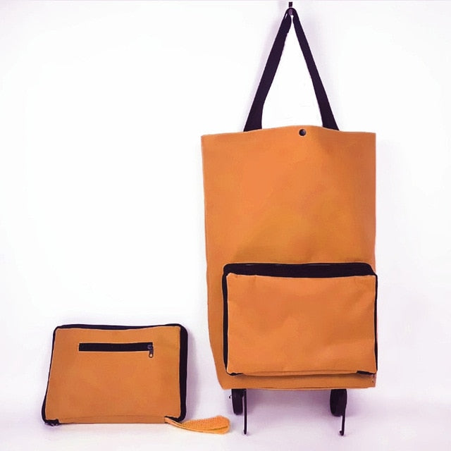 Bolsa de almacenamiento plegable de alta capacidad para compras, organizador de alimentos, bolsa con ruedas, bolsas de compras portátiles, comprar bolsas para verduras