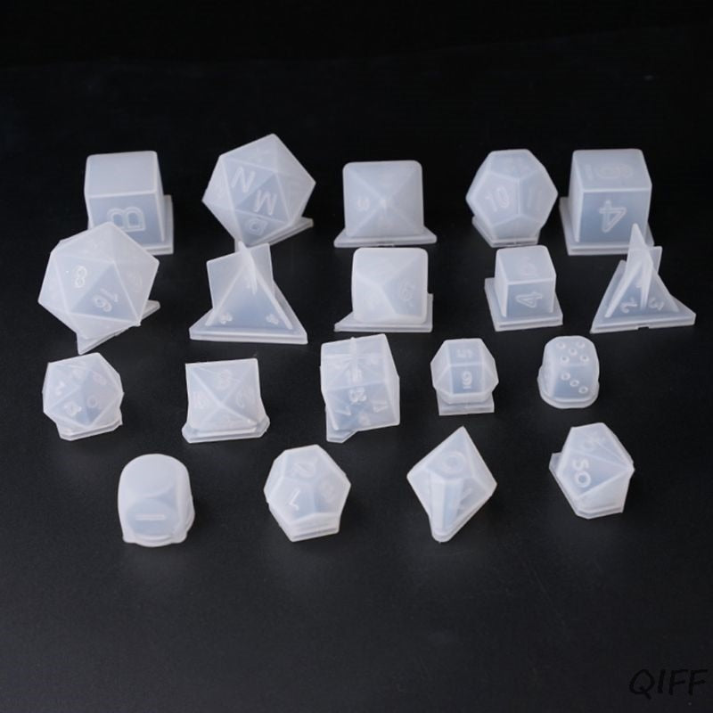 DIY Crystal Epoxy Mold Dice Fillet Shape Multi-spec Digital Game Silicone Mould
