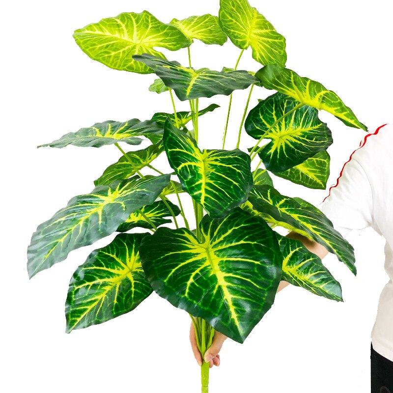 Plantas falsas de 75cm y 24 tenedores, rama de árbol Artificial grande de Monstera, hoja de tortuga falsa de palma Tropical de plástico para decoración de la habitación del jardín del hogar