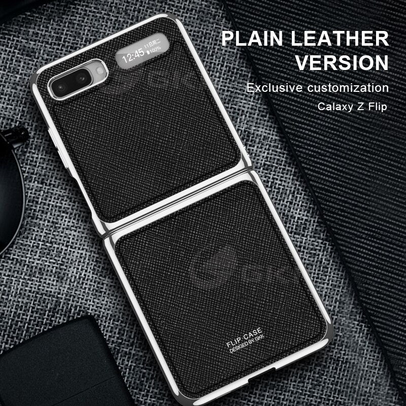 GKK Luxury Leather Fold Case For Samsung Galaxy Z Fold 2 Flip Case Plating Edge Anti-knock Cover For Samsung Galaxy Z Fold2 Flip
