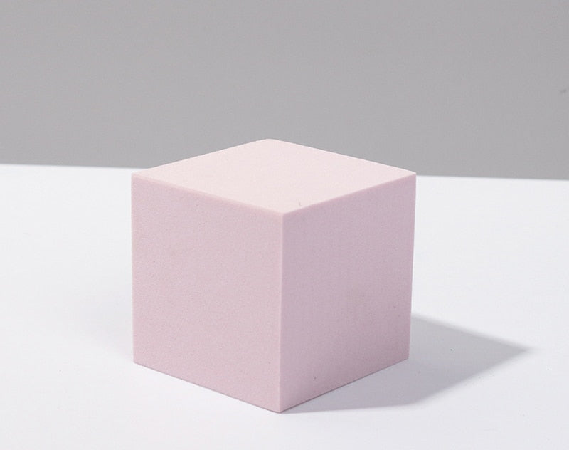 Recién llegado, cubo de fotografía INS, accesorios para fotos, cubo geométrico de espuma, accesorios de disparo para fondos de fotografía, color rosa claro y morado