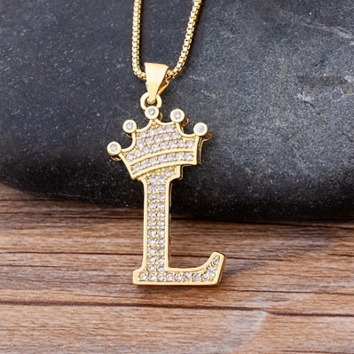Nidin, nuevo collar de cadena con colgante de alfabeto AZ de circonita de cobre de lujo, estilo Hip-Hop, joyería de nombre inicial para mujer y hombre
