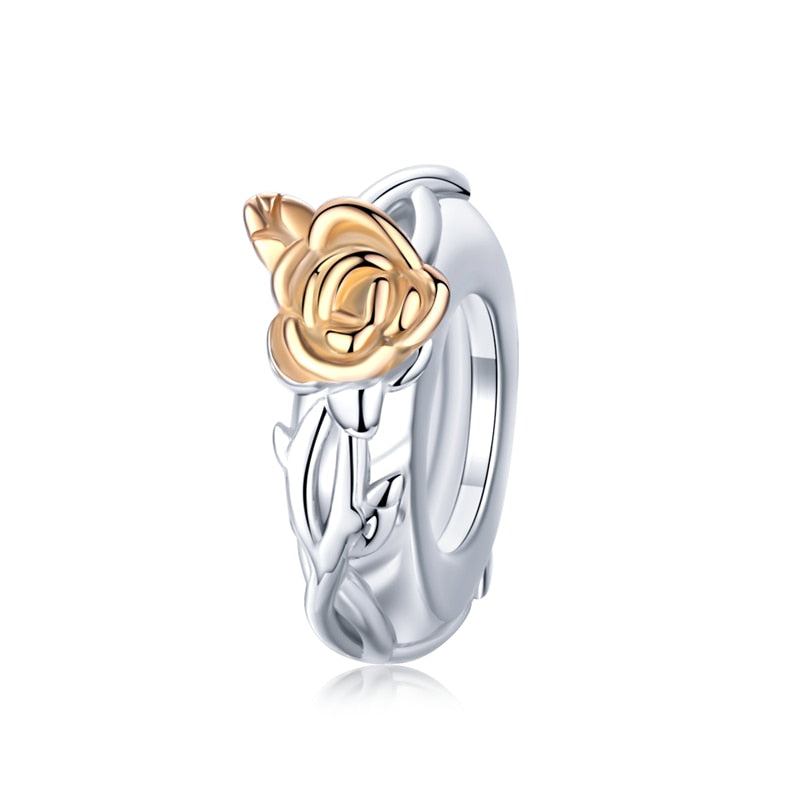 BISAER, espaciador de Plata de Ley 925, corazón de cereza, ojo azul, cuentas con tapón de flor, abalorio compatible con pulsera, accesorios DIY, joyería