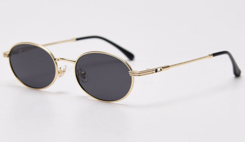 Peekaboo-gafas ovaladas retro para hombre y mujer, lentes de sol pequeñas doradas de alta calidad, uv400, metal, amarillo, rojo, superventas, 2021