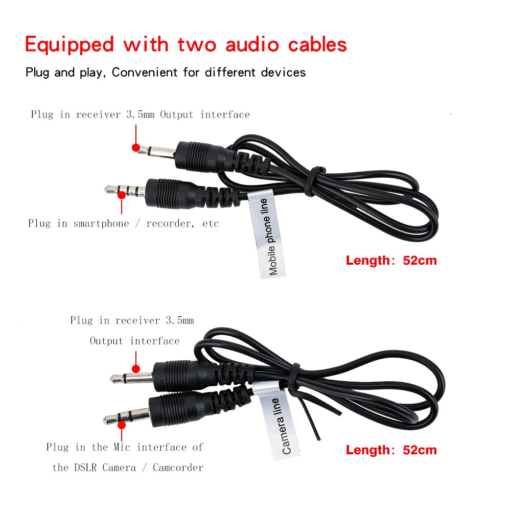 EYK EW-C01 Sistema de micrófono Lavalier inalámbrico UHF de 30 canales con micrófono de solapa de estilo portátil entrevista para videocámara SLR