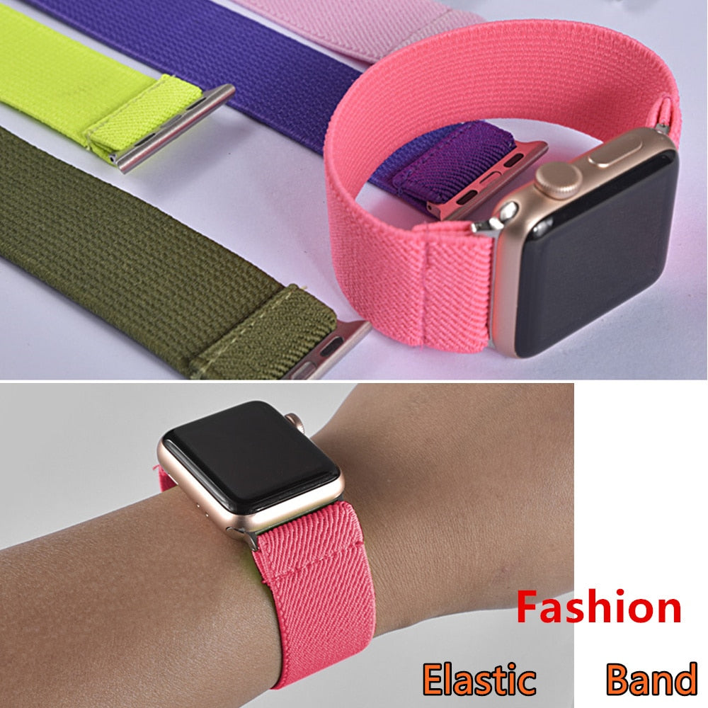 Correa Scrunchie para Apple watch 7, pulsera de 45mm, 41mm, 44mm, 40mm, 38mm y 42mm para mujer, correa iwatch series SE 6 5 4 3