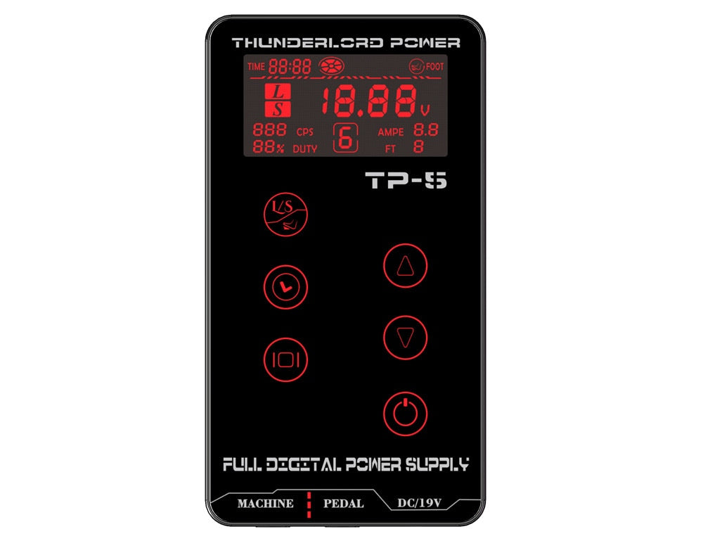 THUNDERLORD-fuente de alimentación Digital para tatuaje, pantalla táctil LCD, fuente de alimentación Dual para tatuaje, pluma rotativa, máquina de maquillaje, suministros para tatuaje