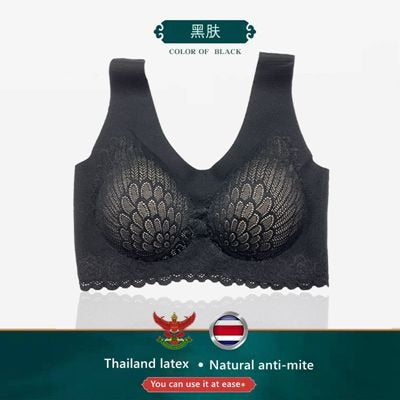 Ropa interior de látex tailandesa, sujetador para mujer, pecho pequeño, anillo de acero sin costuras, chaleco deportivo sin costuras, espalda de encaje