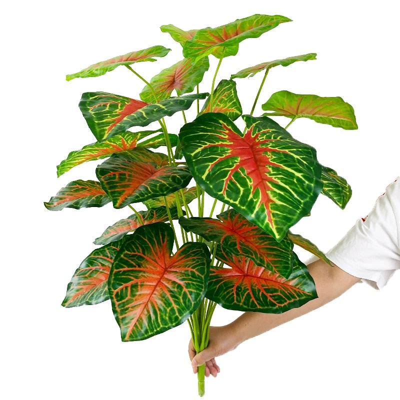 Plantas falsas de 75cm y 24 tenedores, rama de árbol Artificial grande de Monstera, hoja de tortuga falsa de palma Tropical de plástico para decoración de la habitación del jardín del hogar