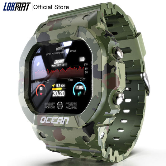 Reloj inteligente LOKMAT Ocean para hombre, rastreador de Fitness, mensaje de presión arterial, Monitor de ritmo cardíaco, reloj inteligente para mujer para Android