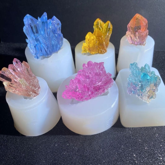 Simulación de piedra Original, grupo de cristal, Molde de resina Epoxy, molde de silicona para manualidades, joyería, herramienta de fabricación de colgantes