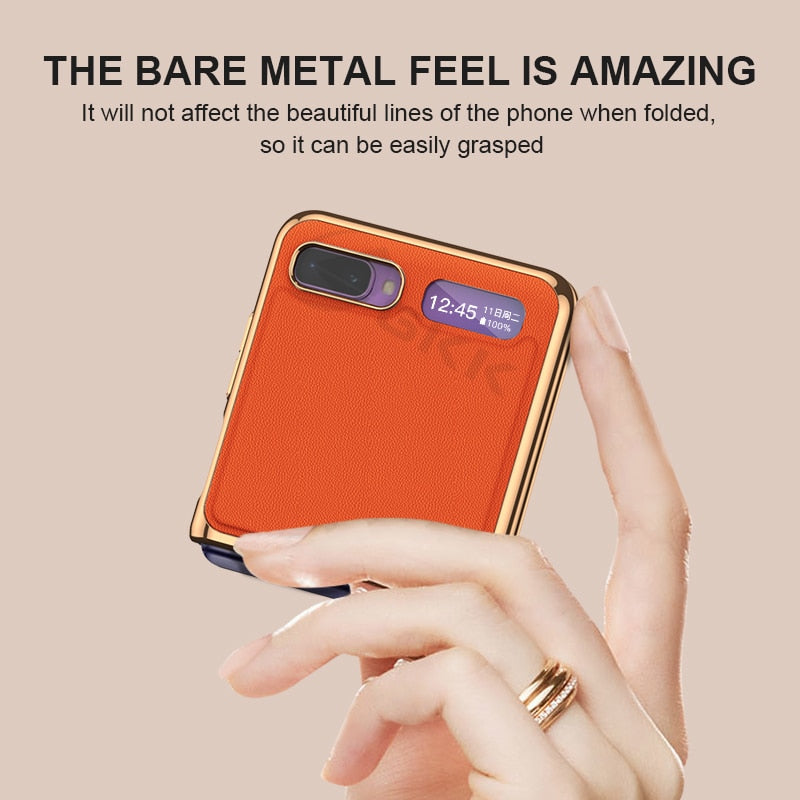 GKK Luxury Leather Fold Case For Samsung Galaxy Z Fold 2 Flip Case Plating Edge Anti-knock Cover For Samsung Galaxy Z Fold2 Flip
