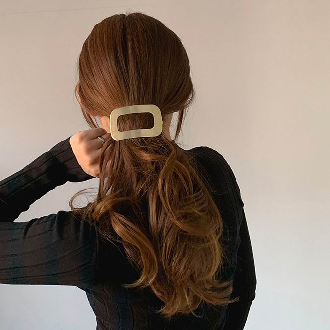 Accesorios para el cabello de gran moda Etrendy, nueva declaración, horquilla geométrica de Metal ahuecada para el cabello, joyería