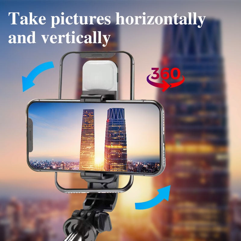 Palo de Selfie inalámbrico con Bluetooth, Mini trípode plegable Compatible con teléfono con luz de relleno, Control remoto del obturador para IOS y Android
