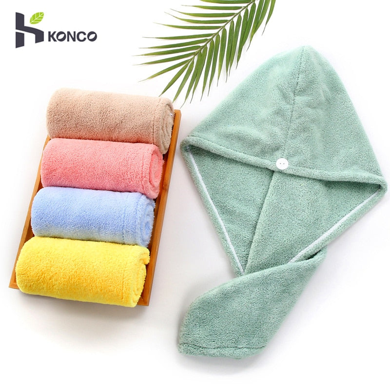Microfiber Girl's Hair Drying Hat Hair Towel Dry Quick Womens Hair Towel Absorption Turban Hair Dry Cap Household Bath Tool