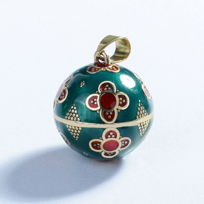 Eudora Baby hands footprint Chime Ball Pendant Necklace Pregnant Ball Angel Caller Pendant For Women MOM Best Gift
