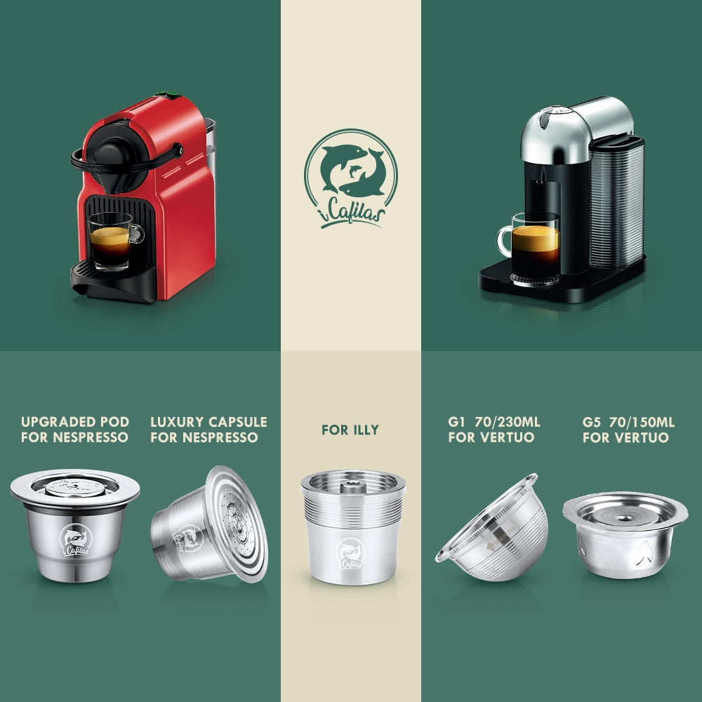 iCafilas Refillable Coffee Capsule For Nespresso & Dolce Gusto & Vertuoline & Illy Drop Shipping Vip Link