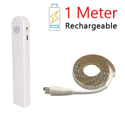 Luz LED inteligente para escalera debajo de la cama, Detector de luz con Sensor PIR, Control inteligente, lámpara de pared, armario, cocina, 3M, 2M, 1M